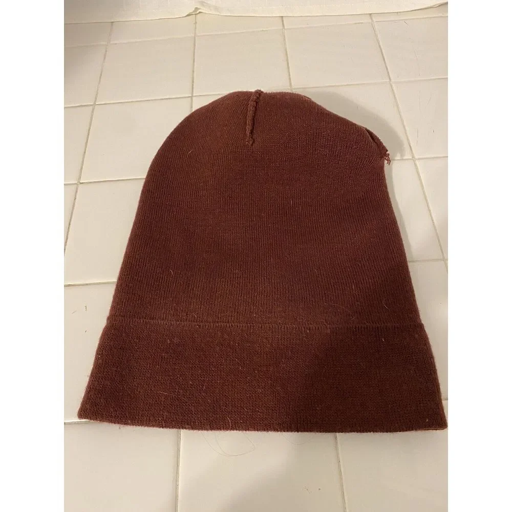 Victoria's Secret‎ VS Pink Pom Beanie Winter Hat Stocking Cap Toboggan Maroon - Picture 5 of 6